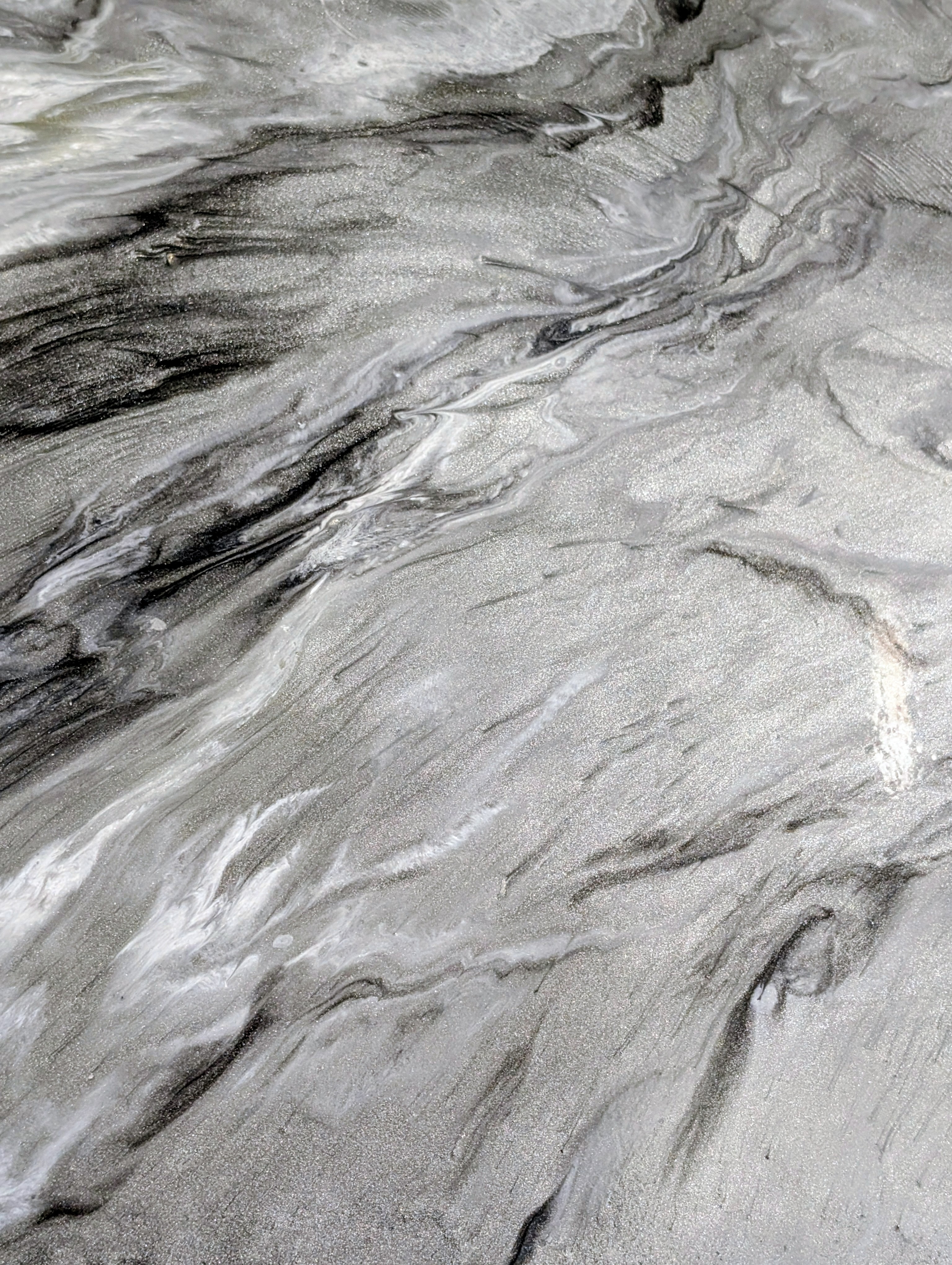 Metallic epoxy black gray white