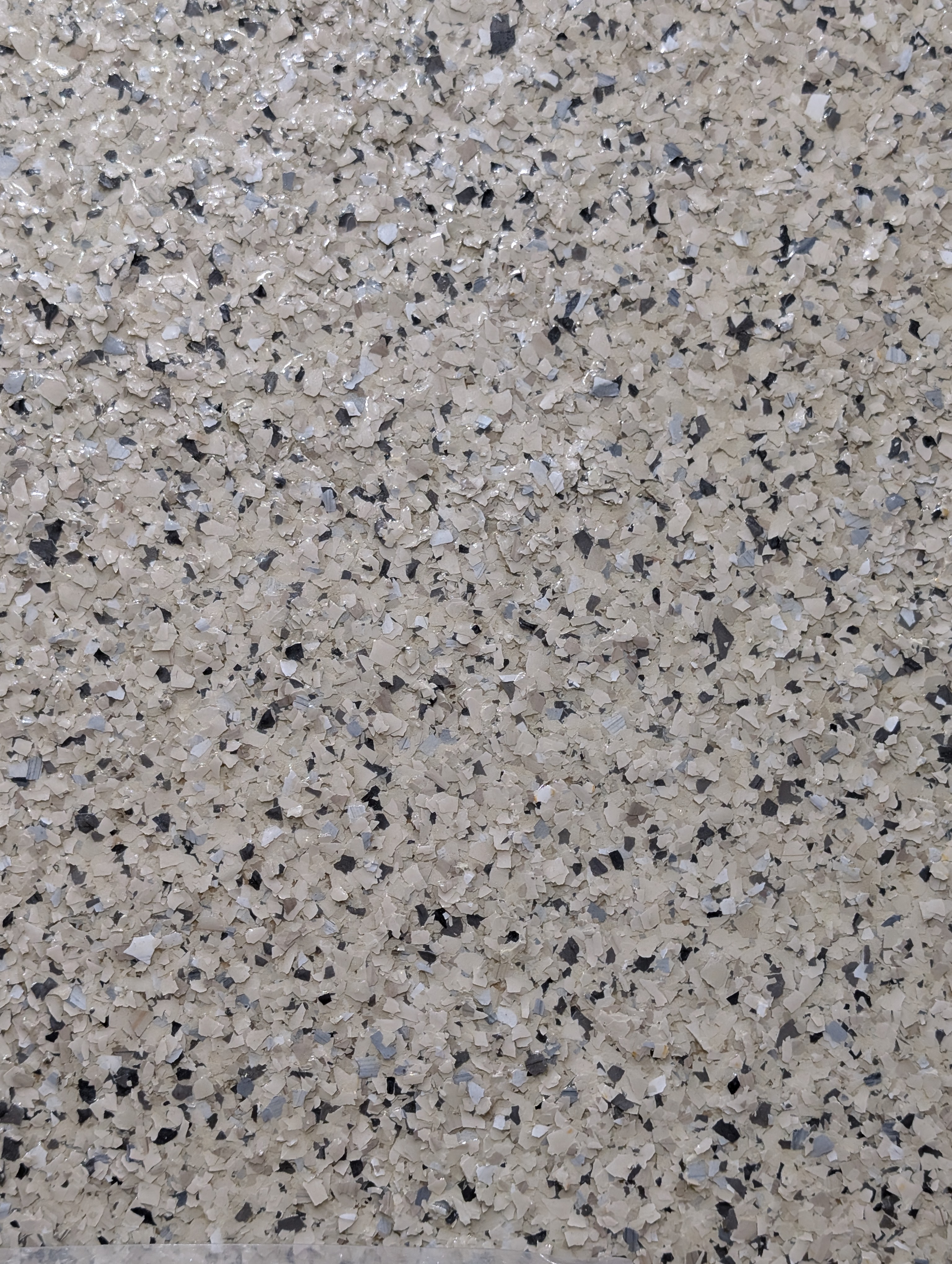 Vinyl flake epoxy beige grey silver