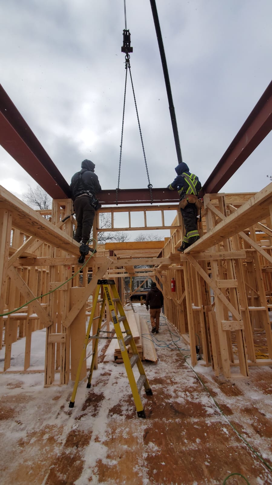 Metal beam installation